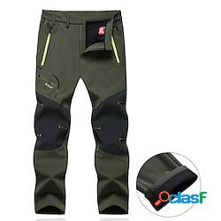 pantaloni foderati in pile da uomo pantaloni impermeabili da
