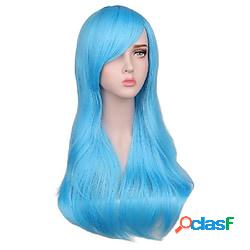 parrucche blu per le donne parrucca cosplay sintetica