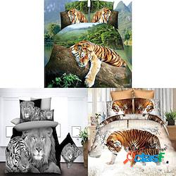 set copripiumino set biancheria da letto con stampa tigre