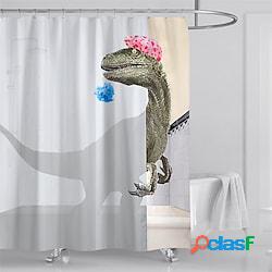 set di tende da doccia con dinosauro per il bagno, tende da