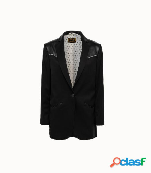 washington dee cee blazer in tessuto e pelle