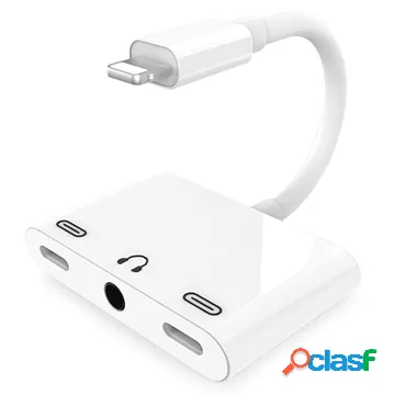 Adattatore Lightning e Audio 3.5mm 3 in 1 - Bianco