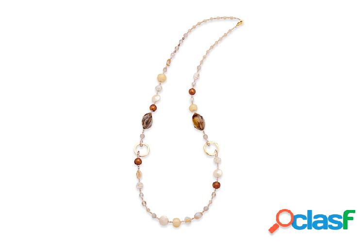 Antica Murrina Collana Niagara bronzo beige bianco bronzo
