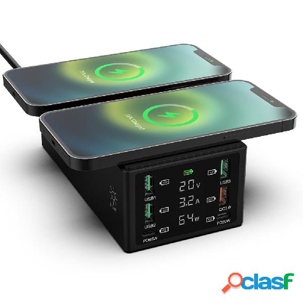 Bakeey 150 W 8 in 1 LED Display Caricatore USB PD a 6 porte