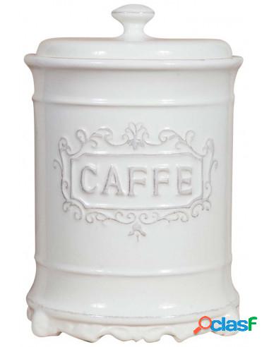 Barattolo CAFFE in porcellana bianca Shabby L16xPR16xH24,5