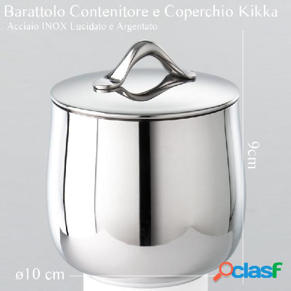 Barattolo in acciaio inox 18/10 con coperchio Kikka Ø10 x
