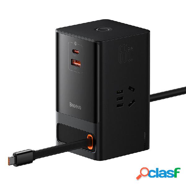Baseus PowerCombo 2500W 3 prese Ciabatta 65W Caricatore GaN