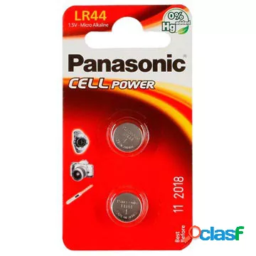 Batteria a bottone micro alcalina Panasonic LR44 - 2 Stk.