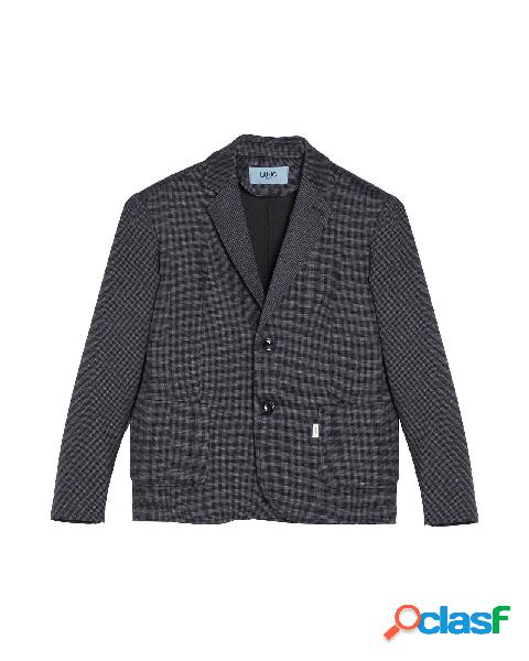 Blazer antracite in micro fantasia quadretto 10-16 anni