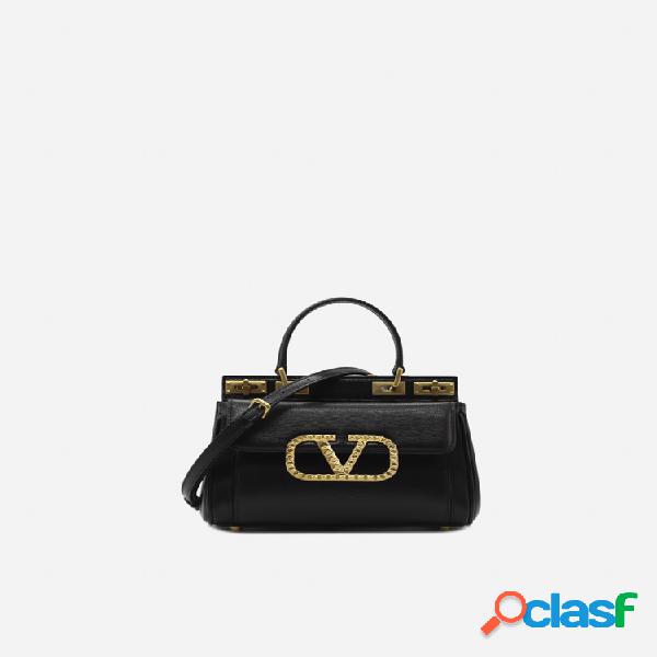 Borsa a mano rockstud alcove piccola in pelle