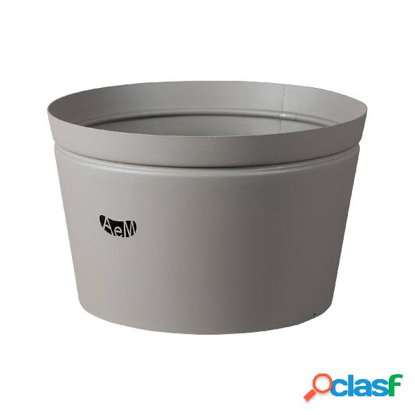 Cache- Pot Grande in metallo, diam.34x21h, colore Fango