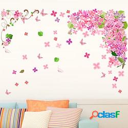 Camera da letto per bambini in rattan rosa con farfalla La