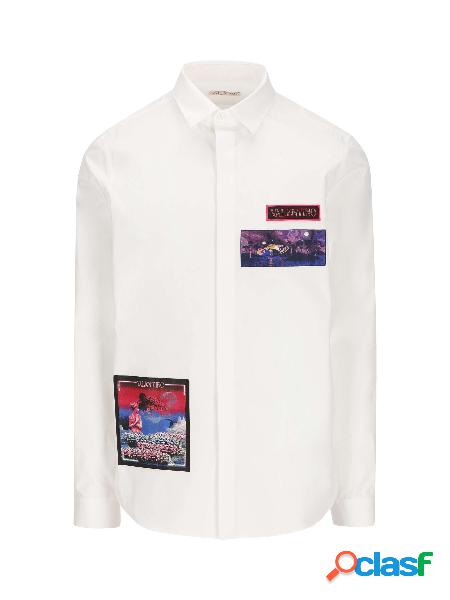 Camicia In Cotone Con Brocade Patch