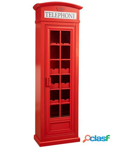 Cantinetta Portabottiglie in stile cabina telefonica inglese