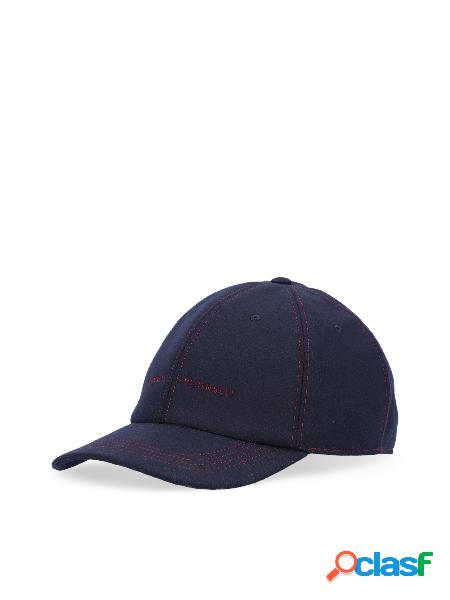 Cappello Baseball in flanella leggera di cashmere e seta con