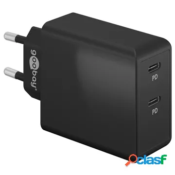 Caricabatterie Rapido USB-C Doppio Goobay - 36W - Nero