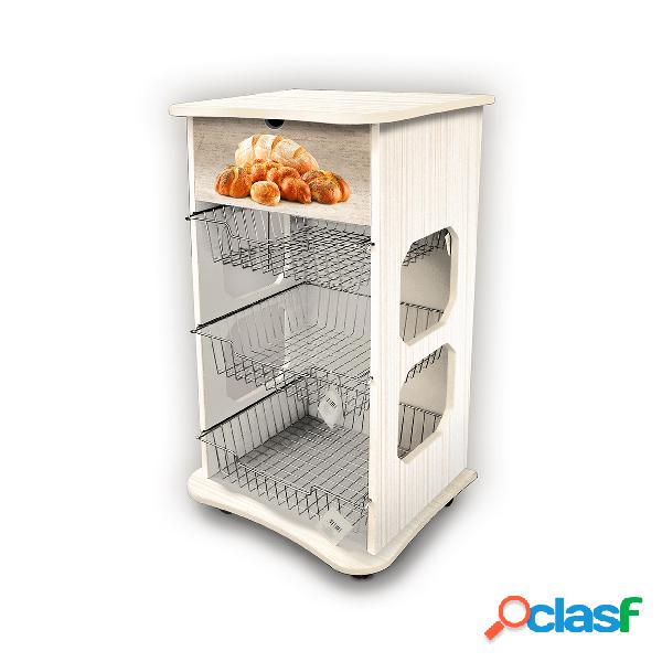 Carrello da cucina porta frutta in legno 40x45xh85 cm SHABBY
