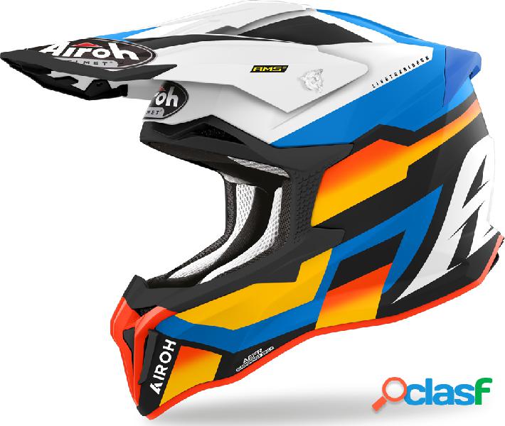 Casco Cross Airoh Strycker Glam in fibra Blu opaco