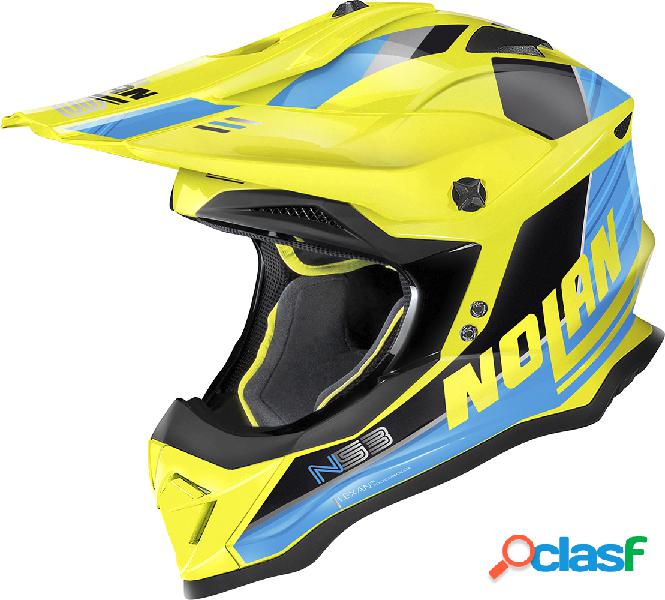 Casco cross Nolan N53 KICKBACK Led Giallo Azzurro