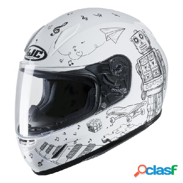 Casco integrale bambino HJC CL-Y WAZO MC10 Bianco Grigio