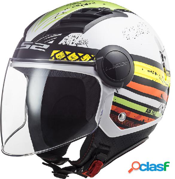 Casco jet LS2 OF562 AIRFLOW RONNIE Bianco Verde