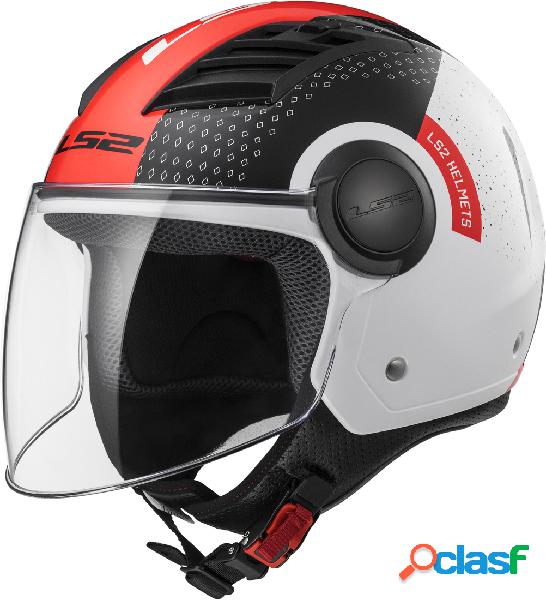 Casco jet LS2 OF562 Airflow L Condor Bianco Nero Rosso