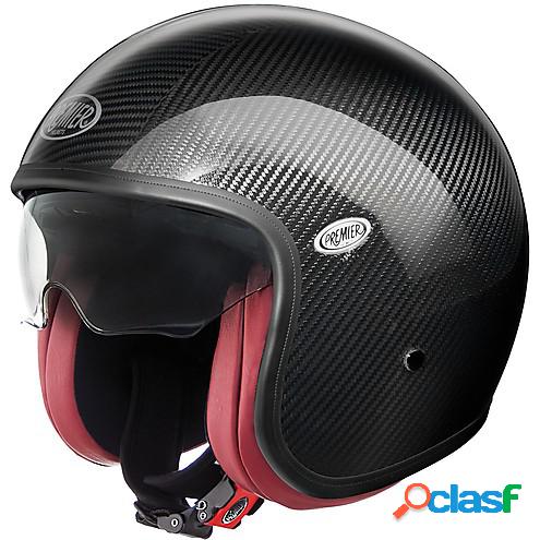 Casco jet Premier VINTAGE EVO CARBON in carbonio Nero