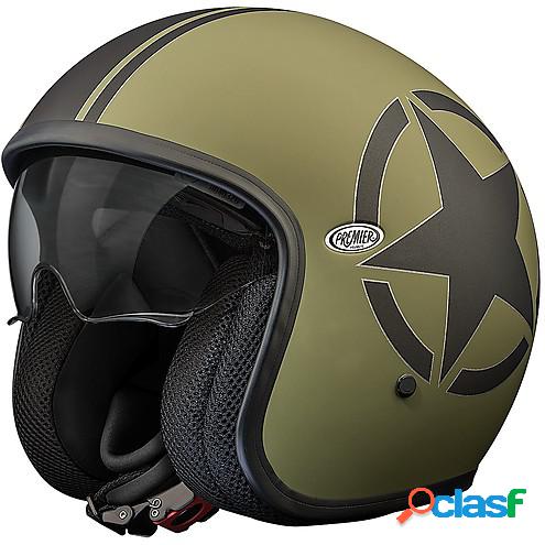 Casco jet Premier VINTAGE EVO STAR MILITARY BM in fibra