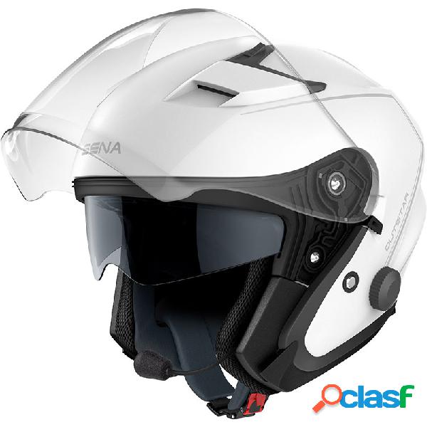 Casco jet Sena OUTSTAR con interfono integrato Bianco Lucido