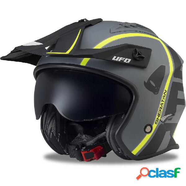 Casco jet UFO Sheratan JET Nero Grigio