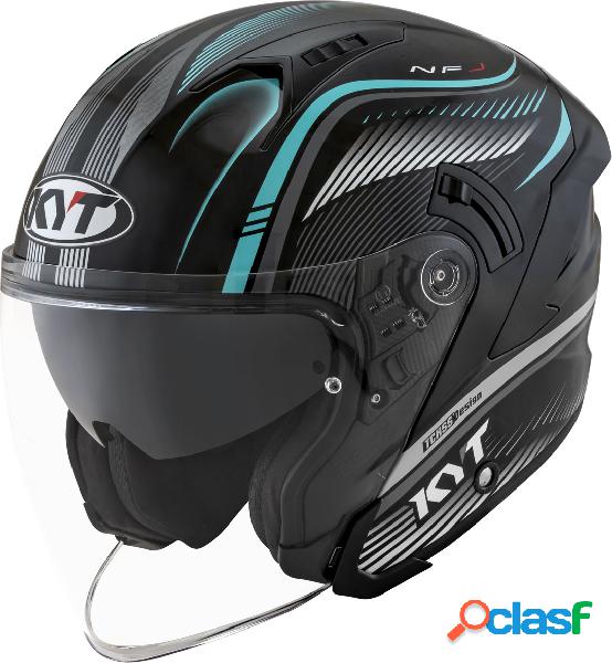 Casco jet kyt NF-J RADAR AQUA Blu