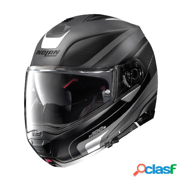 Casco modulare Nolan N100-5 Orbiter N-com Grigio Bianco