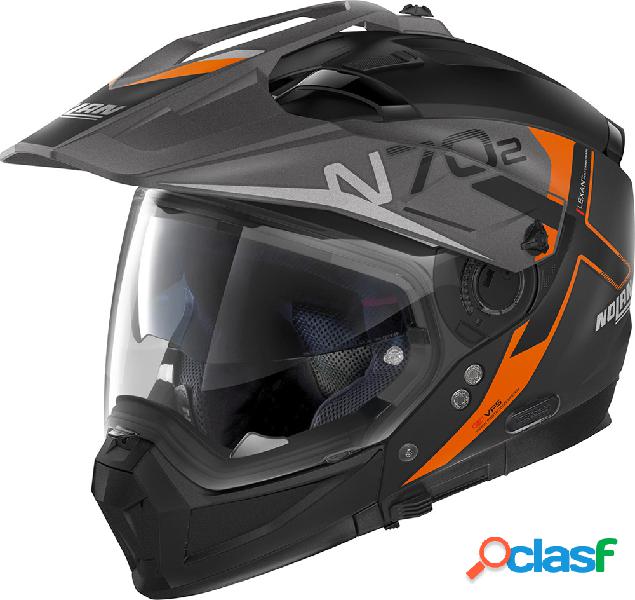 Casco modulare Nolan N70-2 X BUNGEE N-COM Nero Opaco Rosso