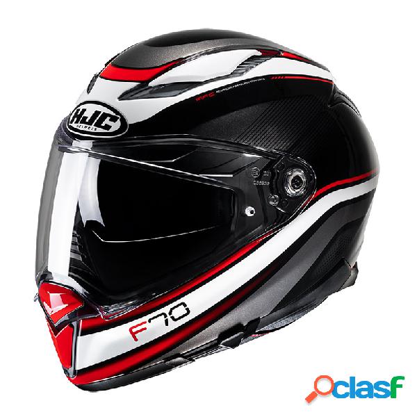 Casco moto integrale Hjc F70 DIWEN Rosso Bianco Grigio Nero