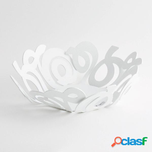 Cestino nastri in metallo, Ø 13,5xh4,5 cm colore Bianco