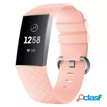 Cinturino in silicone Fitbit Charge 3 con connettori - rosa