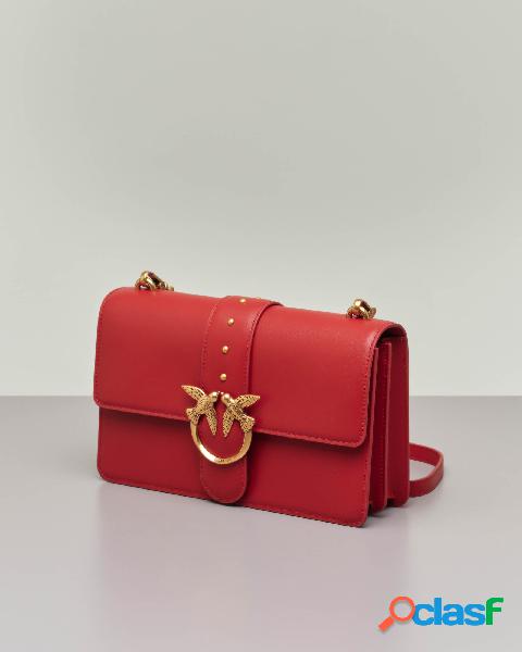 Classic Love Bag Icon Simply in pelle rossa con tracolla e