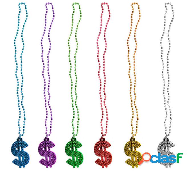 Collana con simbolo del dollaro in colori assortiti