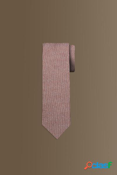 Cravatta uomo brown misto lino fantasia