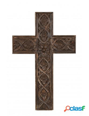 Croce in Legno, Decorazione da Parete con rifiniture in