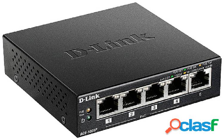 D-Link DGS-1005P/E Switch di rete 5 Porte 1 / 10 GBit/s