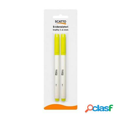 Evidenziatore a penna Scatto giallo tratto da 3,5 mm conf. 2