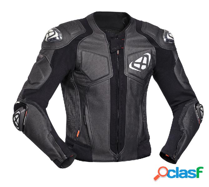 Giacca moto pelle Ixon VENDETTA EVO Nero Bianco