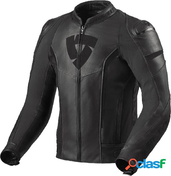 Giacca moto pelle e tessuto Revit Glide Vintage Nero