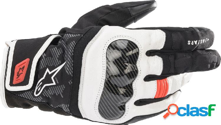 Guanti moto Alpinestars SMX Z DRYSTAR Nero Bianco Rosso fluo