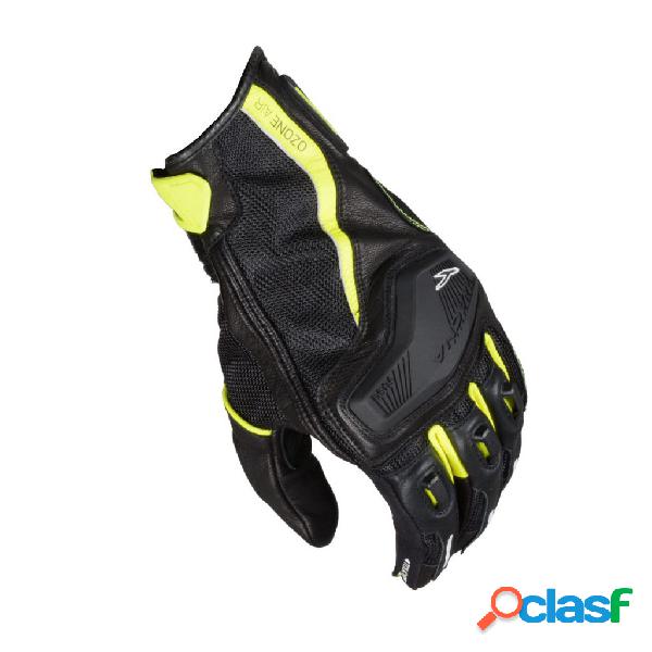 Guanti moto in pelle estivi Macna Ozone nero giallo fluo