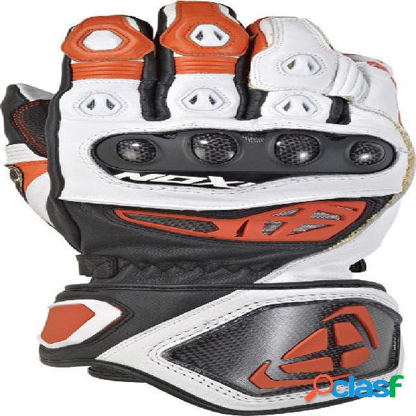 Guanti moto pelle Ixon RS GENIUS 2 Nero Bianco Arancione