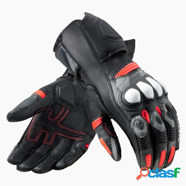 Guanti moto pelle Revit League 2 Nero Neon Rosso