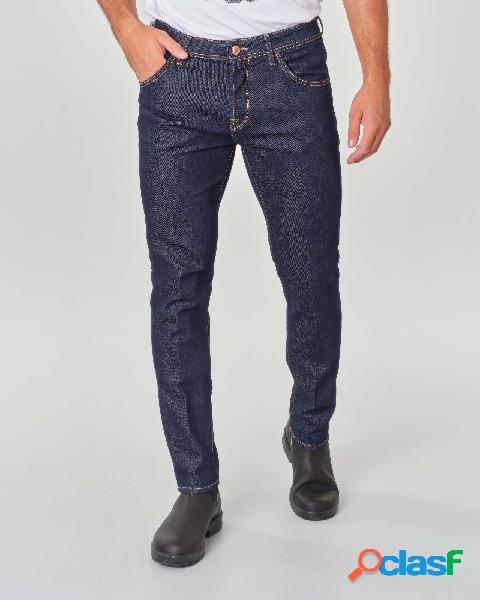 Jeans Scott tapered lavaggio blu scuro stone washed