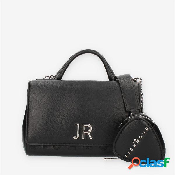 John Richmond Borsa a tracolla nera a due scomparti con
